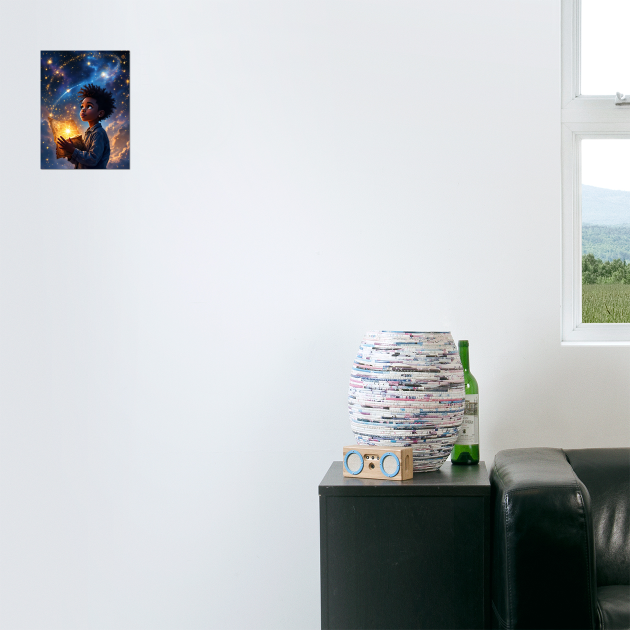 The Star Gazer, African American Children's Poster by UrbanLifeApparel